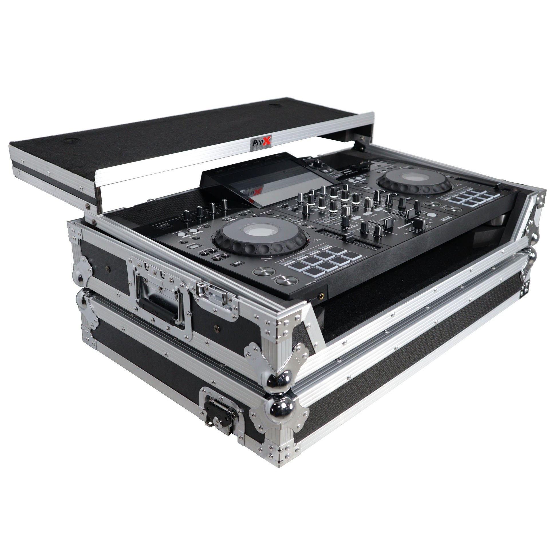 132790_ProX-ATA-Flight-Case-For-Pioneer-XDJ-RX3_DDJ-REV5-DJ-Controller-with-1U-Rack-Space-and-Wheels-_-Silver_Black-_-With-Laptop-Shelf_ALT04sqr