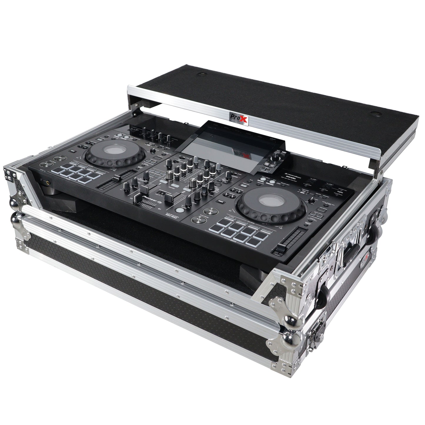 132790_ProX-ATA-Flight-Case-For-Pioneer-XDJ-RX3_DDJ-REV5-DJ-Controller-with-1U-Rack-Space-and-Wheels-_-Silver_Black-_-With-Laptop-Shelf_ALT05sqr