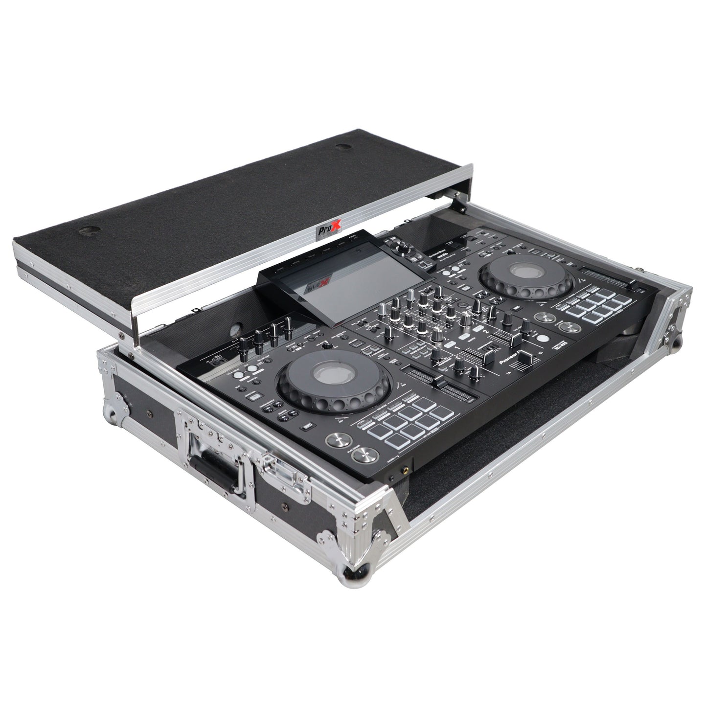 132790_ProX-ATA-Flight-Case-For-Pioneer-XDJ-RX3_DDJ-REV5-DJ-Controller-with-1U-Rack-Space-and-Wheels-_-Silver_Black-_-With-Laptop-Shelf_ALT06sqr