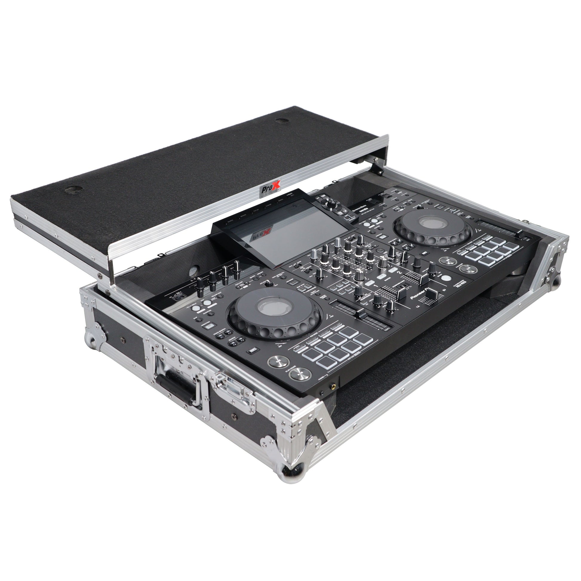 132790_ProX-ATA-Flight-Case-For-Pioneer-XDJ-RX3_DDJ-REV5-DJ-Controller-with-1U-Rack-Space-and-Wheels-_-Silver_Black-_-With-Laptop-Shelf_ALT06sqr