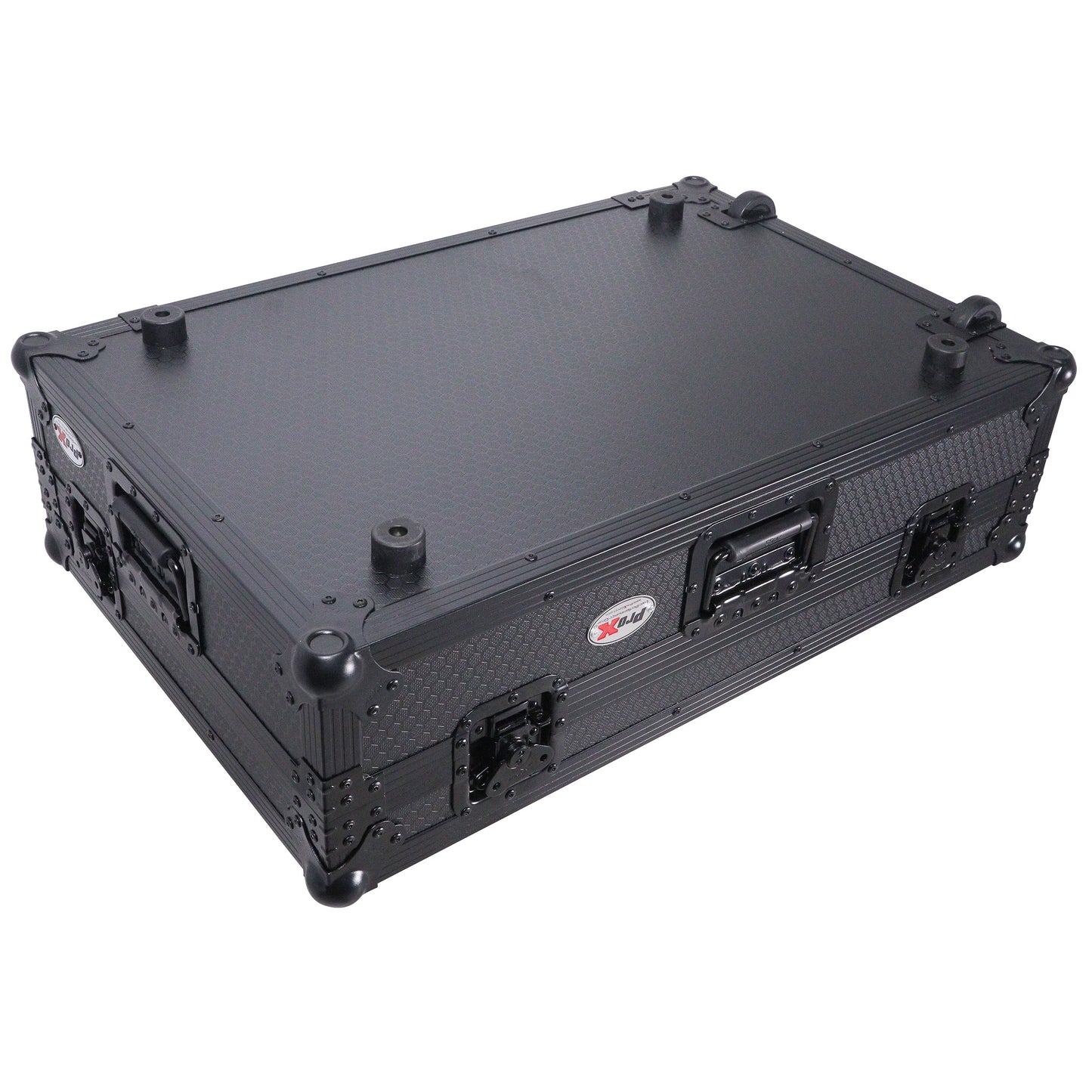 ProX ATA Flight Case For Pioneer XDJ-RX3/DDJ-REV5 DJ Controller with 1U Rack Space and Wheels | Black/Black | Without Laptop Shelf