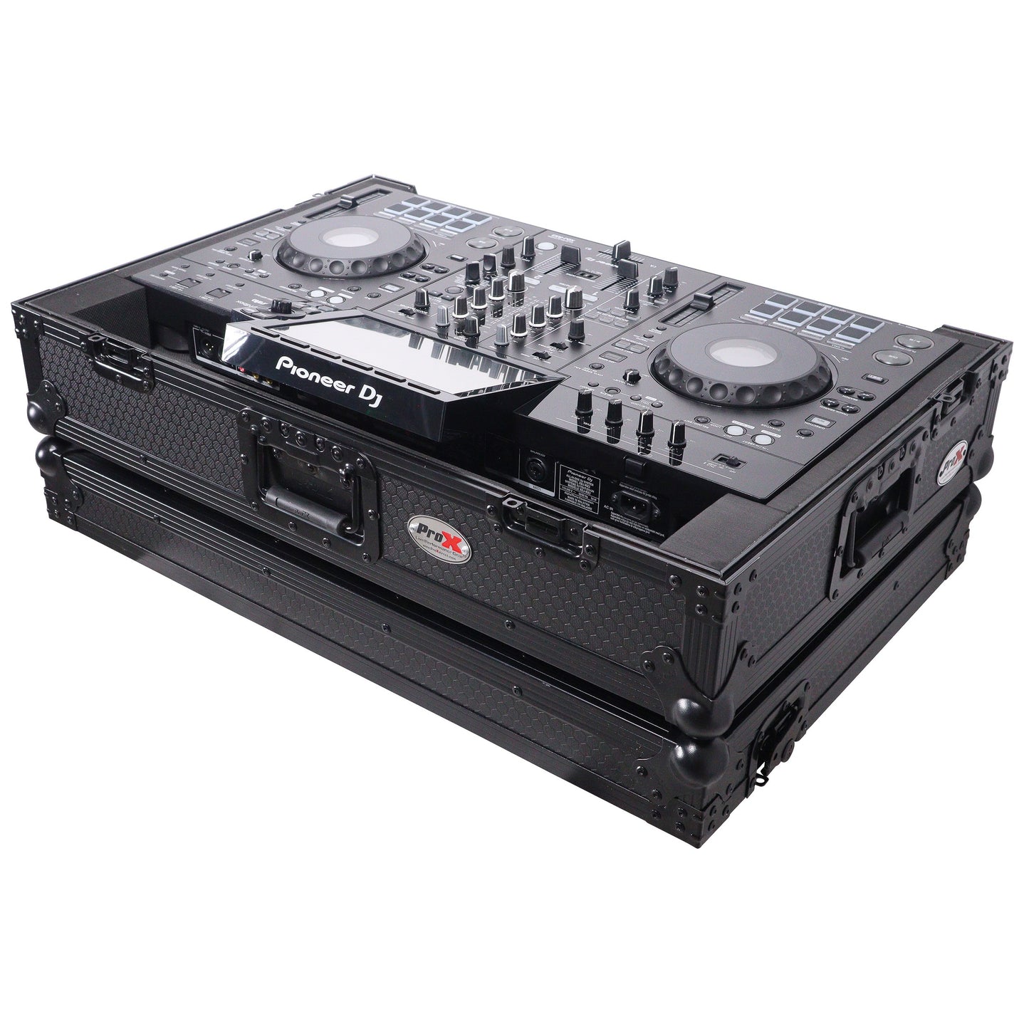 ProX ATA Flight Case For Pioneer XDJ-RX3/DDJ-REV5 DJ Controller with 1U Rack Space and Wheels | Black/Black | Without Laptop Shelf