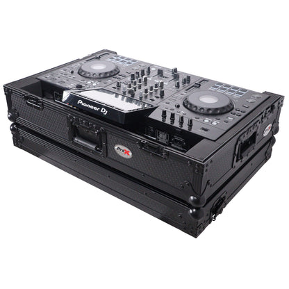 ProX ATA Flight Case For Pioneer XDJ-RX3/DDJ-REV5 DJ Controller with 1U Rack Space and Wheels | Black/Black | Without Laptop Shelf