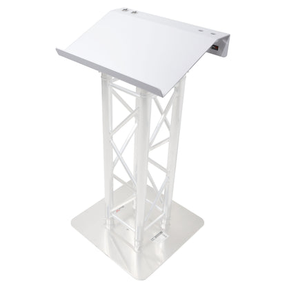 ProX Truss Lectern 24" Aluminum F34 Truss Podium Lectern | White