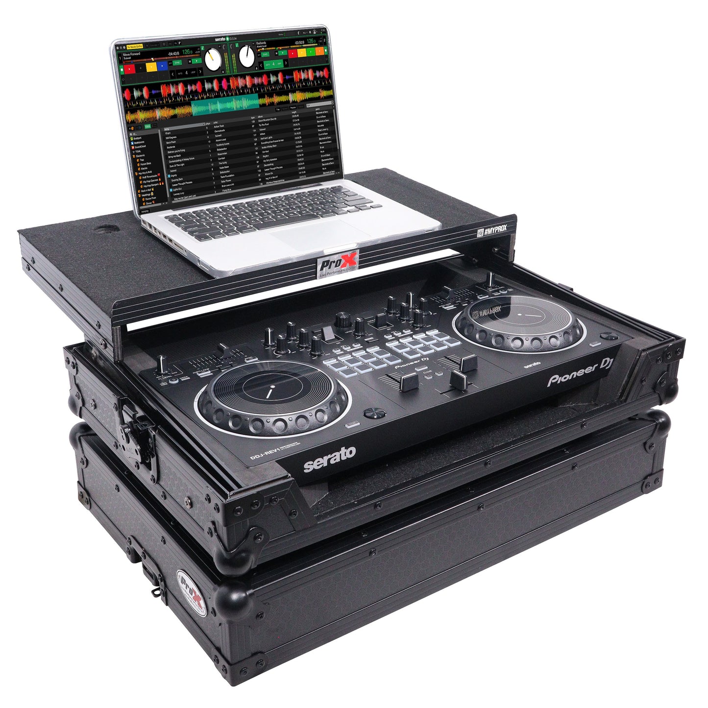 ProX ATA Flight Case for Pioneer DDJ-REV1 With Laptop Shelf | Black