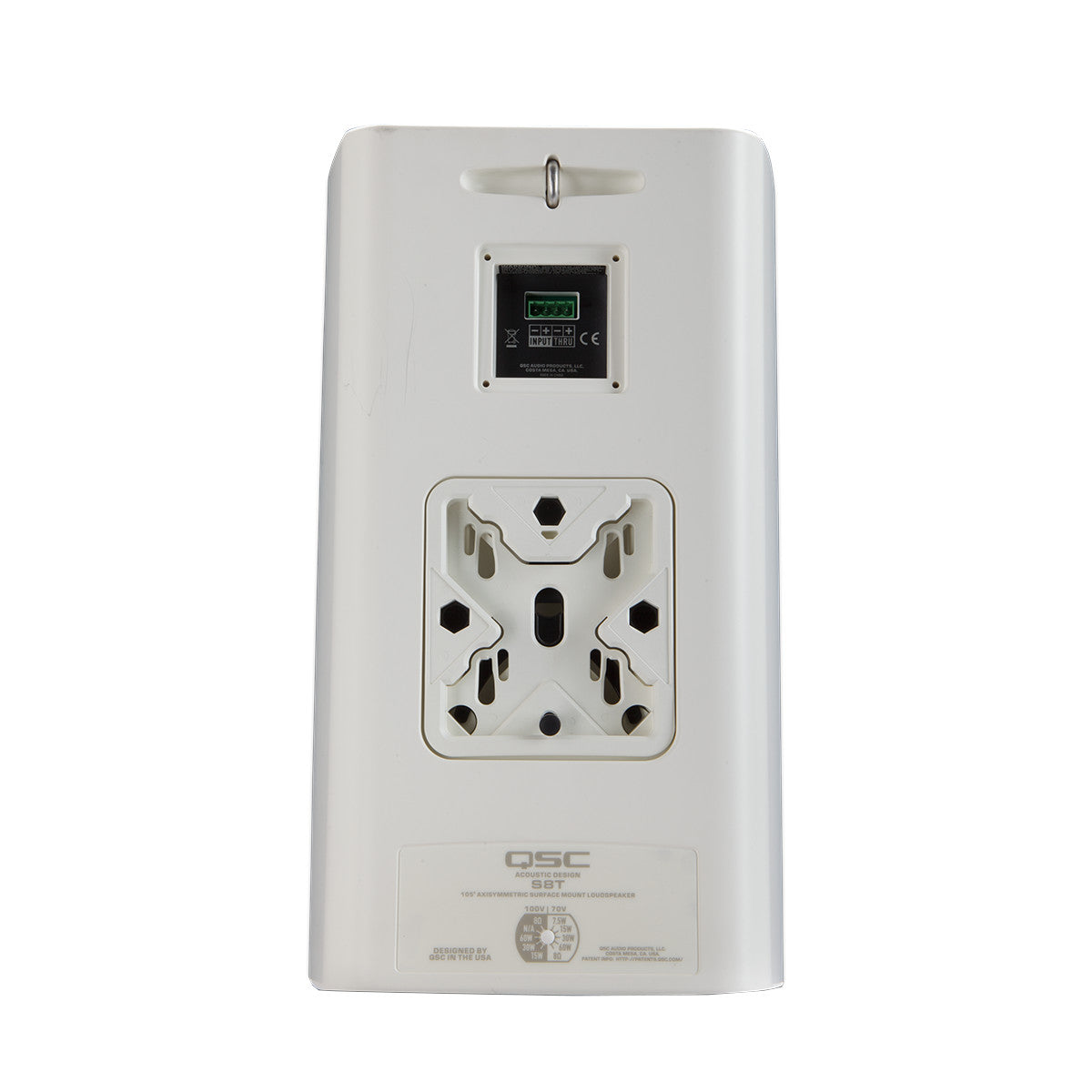 QSC AD-S8T Surface Mount Speaker, white, rear view
