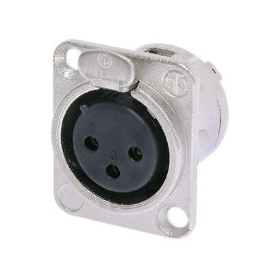 Neutrik NC3FD-L-1 3-Pole Female XLR Panel Receptacle Solder Cups