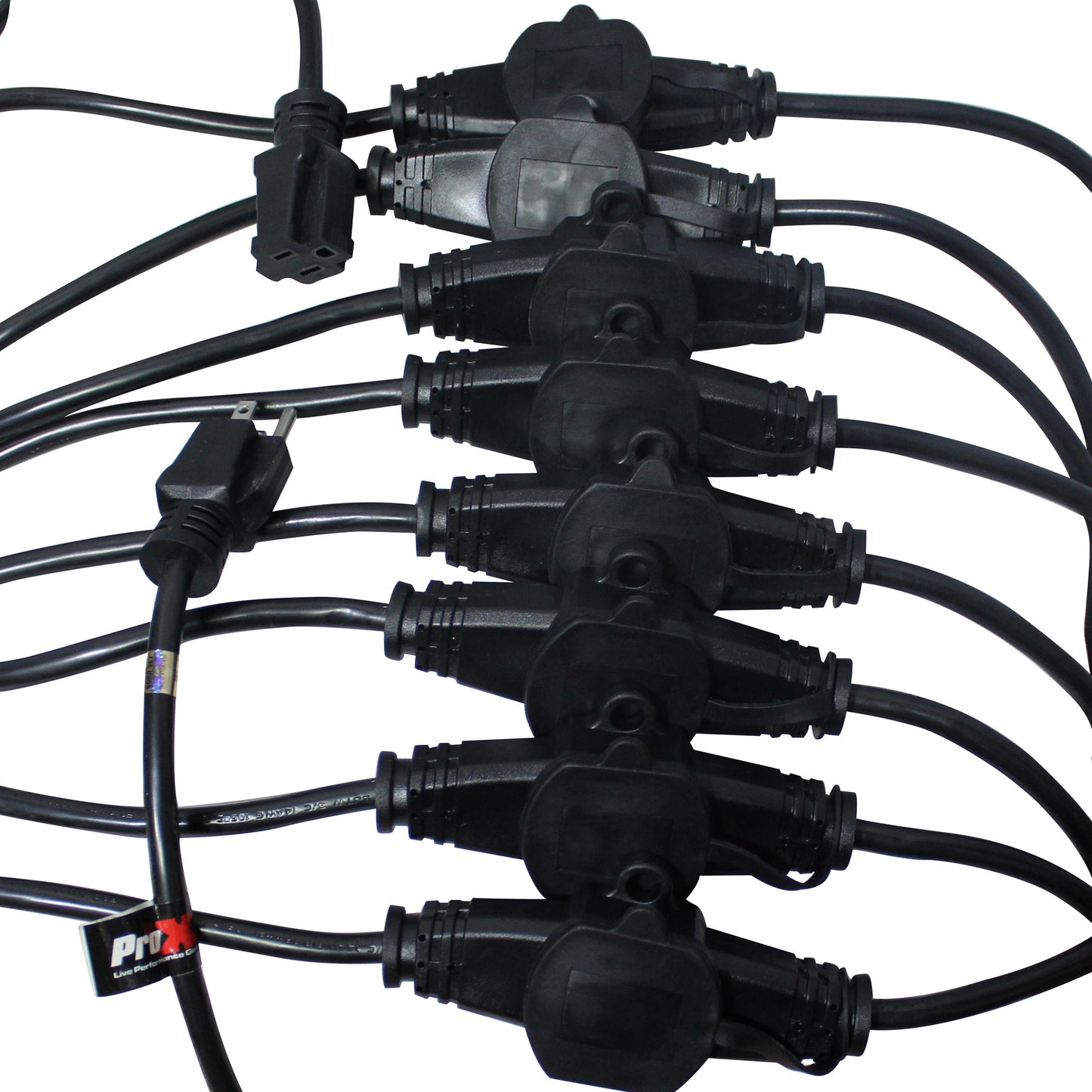ProX Male NEMA to Female Edison Multi-Outlet Power Extension Cable | 52 ft | 9 | 12 AWG
