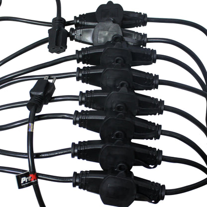 ProX Male NEMA to Female Edison Multi-Outlet Power Extension Cable | 52 ft | 9 | 12 AWG