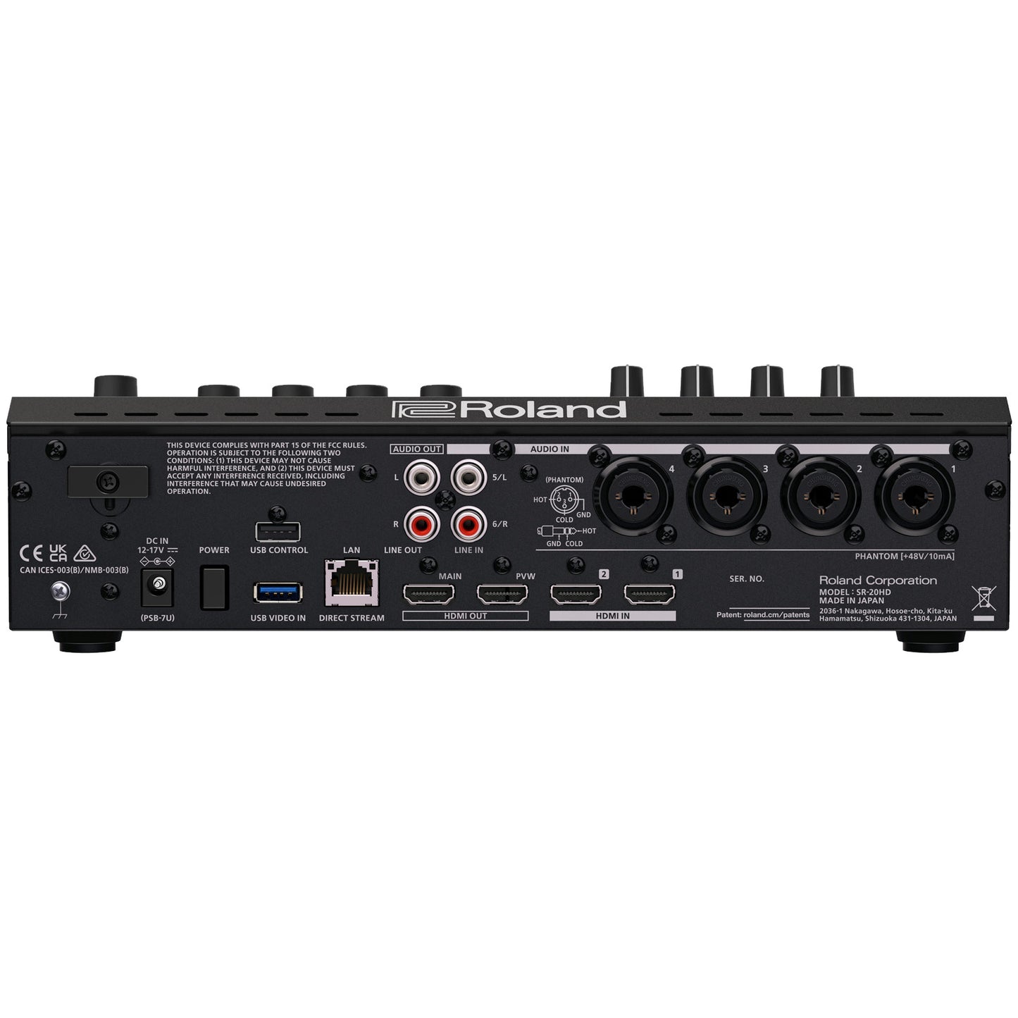 Roland SR-20HD Direct Streaming AV Mixer back