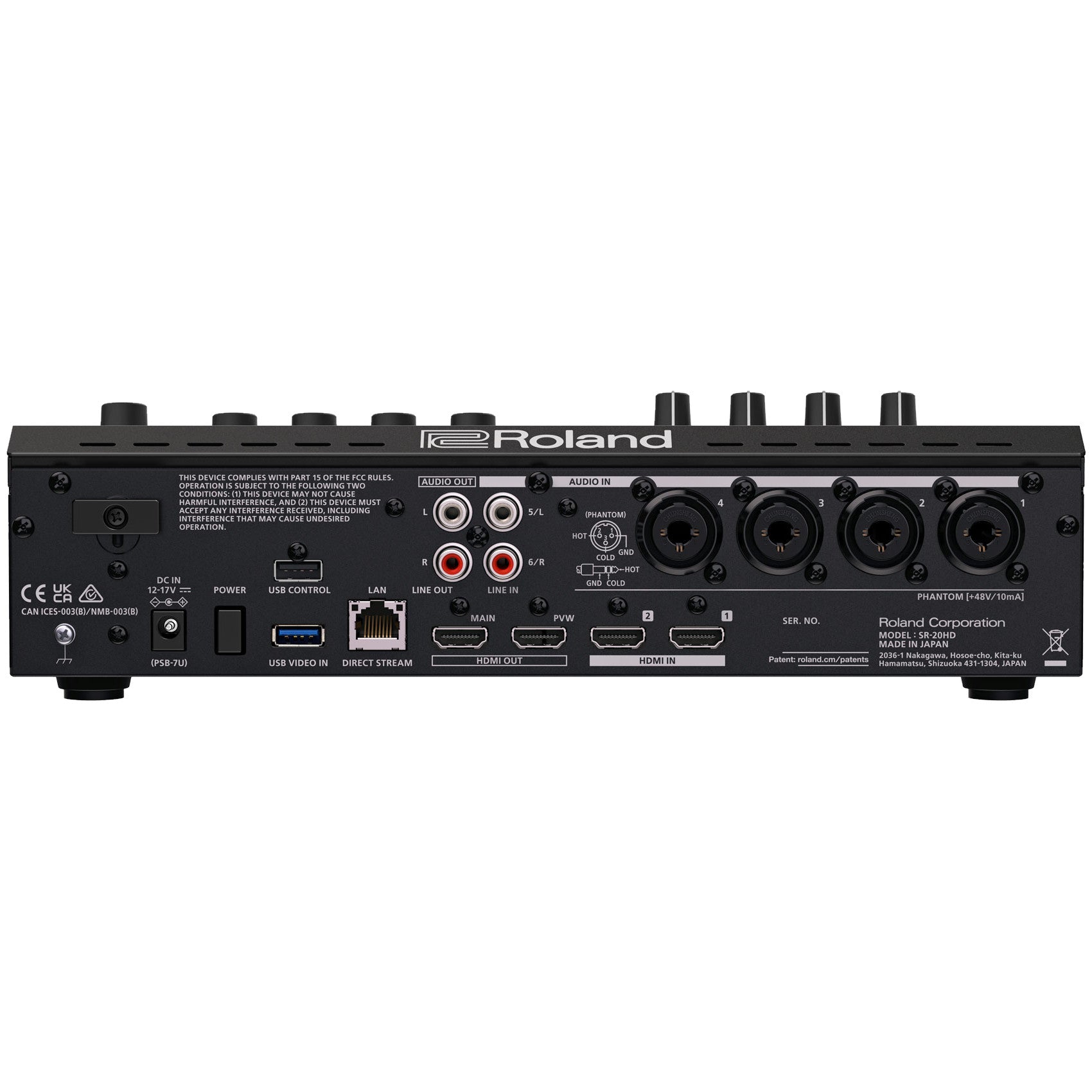 Roland SR-20HD Direct Streaming AV Mixer back
