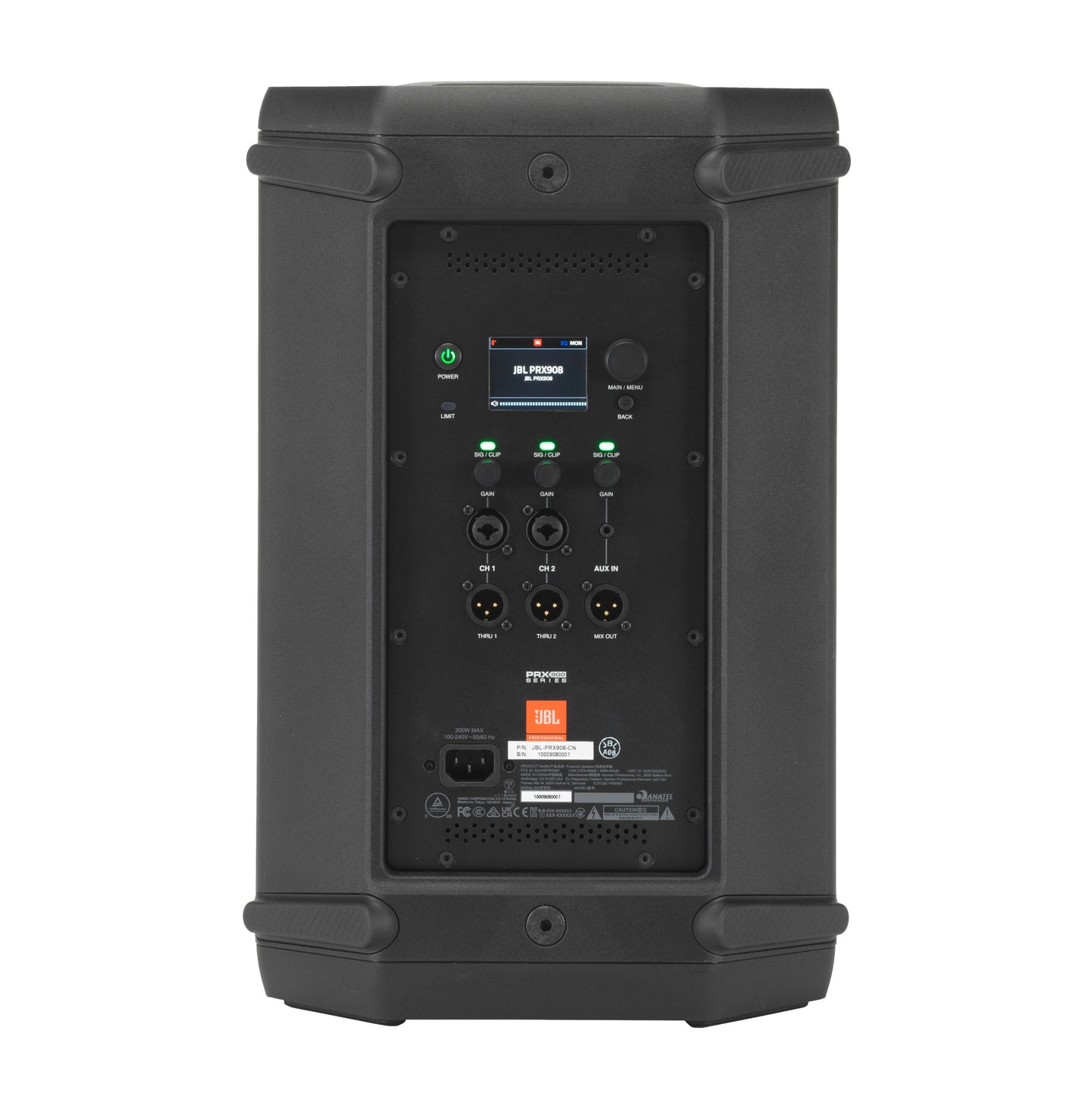 JBL PRX908 8-Inch Portable Powered PA Speaker back