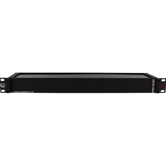 ProCo Sound MS-83P 8-channel microphone splitter front panel with rack ears and black faceplate