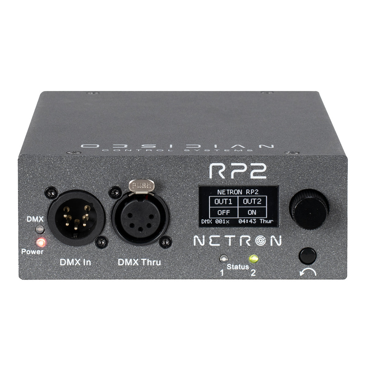 Obsidian Netron RP2 Intelligent 2-Way DMX Power Relay front