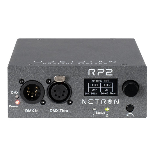 Obsidian Netron RP2 Intelligent 2-Way DMX Power Relay front