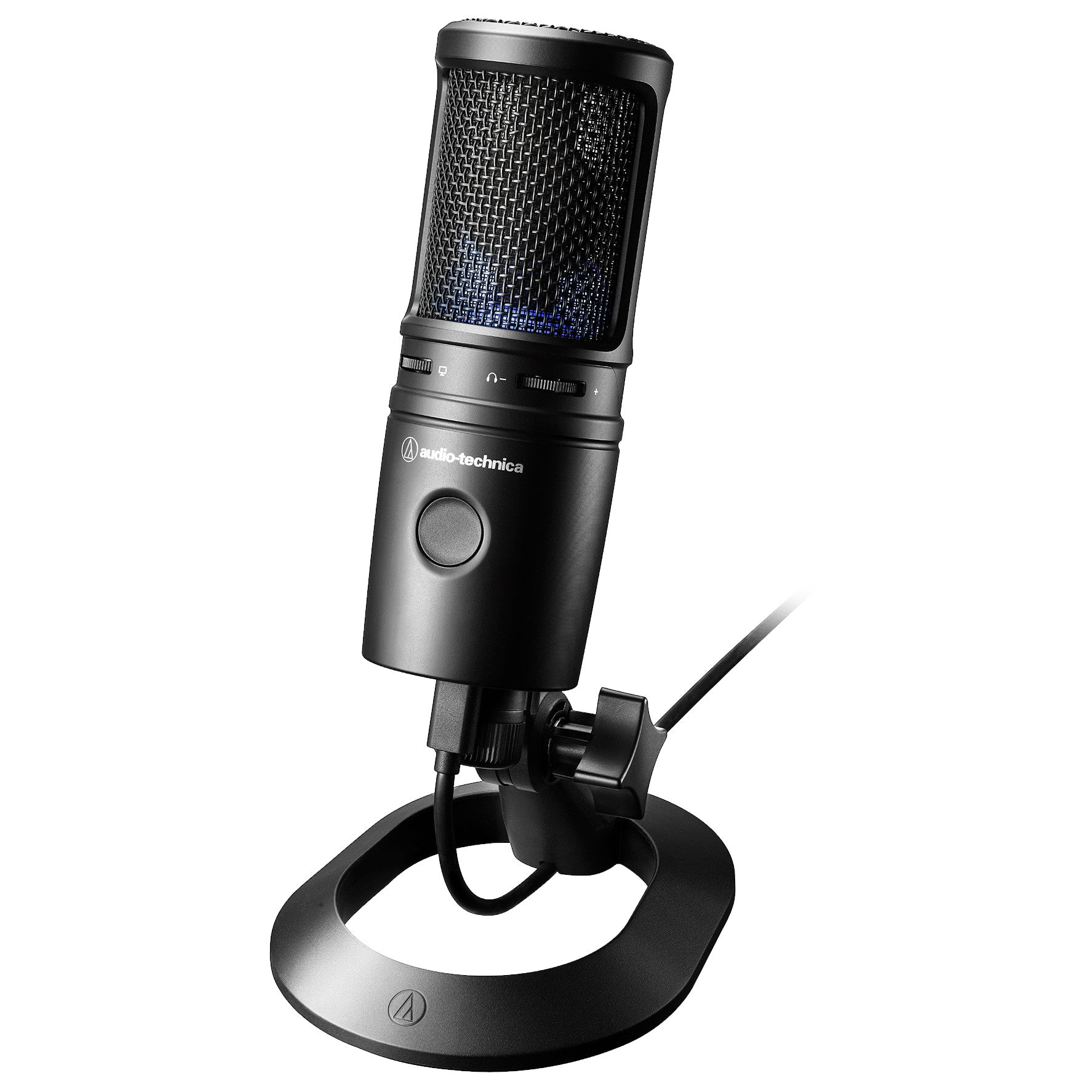 Audio-Technica AT2020USB-X Cardioid Condenser USB Microphone mounted