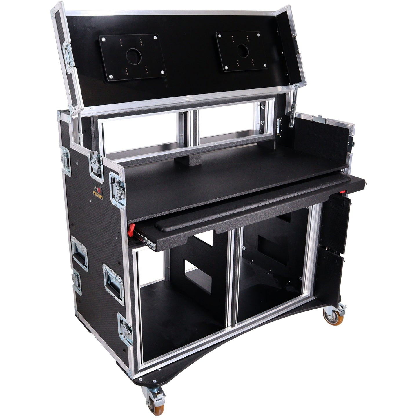 137388_ProX-Mobile-AV-Broadcasting-Workstation-Case-Portable-Rack-Desk-_-2x4U-Top-+-2x12U-Bottom-_-Silver_Black_ALT02sqr