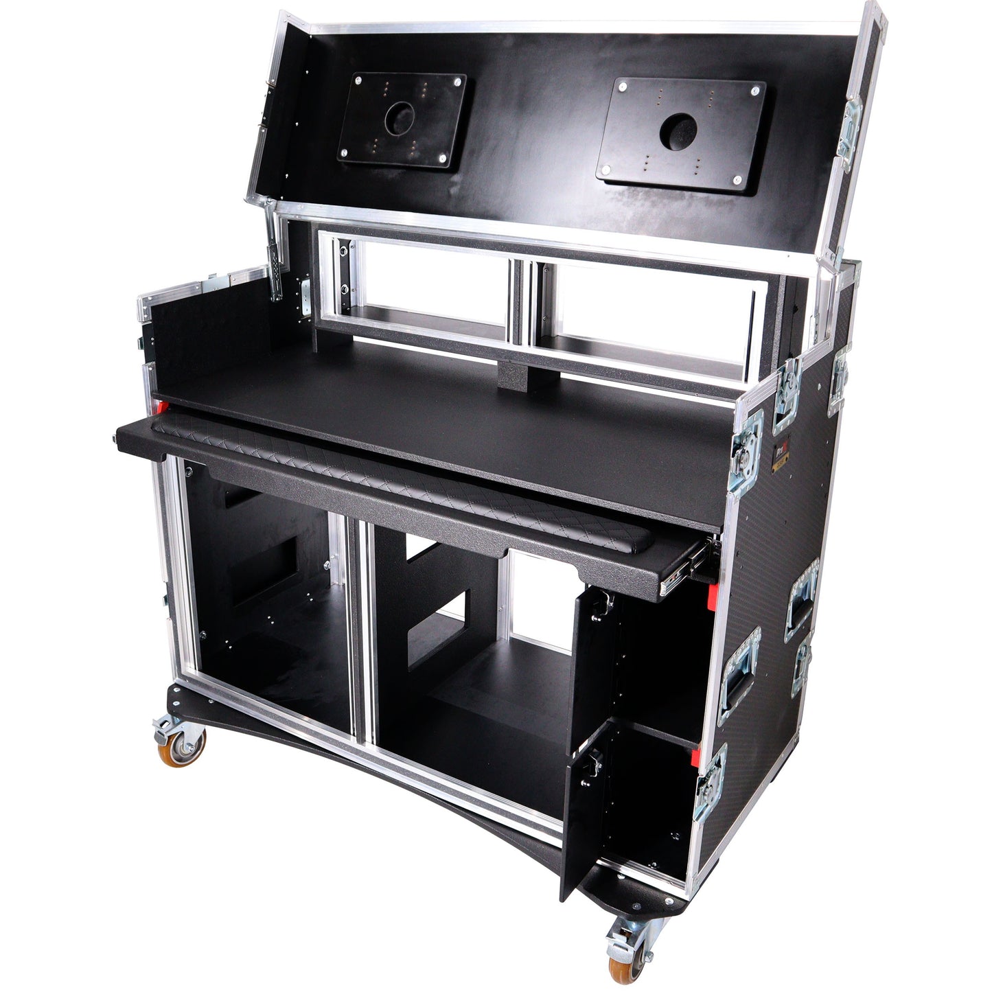 137388_ProX-Mobile-AV-Broadcasting-Workstation-Case-Portable-Rack-Desk-_-2x4U-Top-+-2x12U-Bottom-_-Silver_Black_ALT03sqr