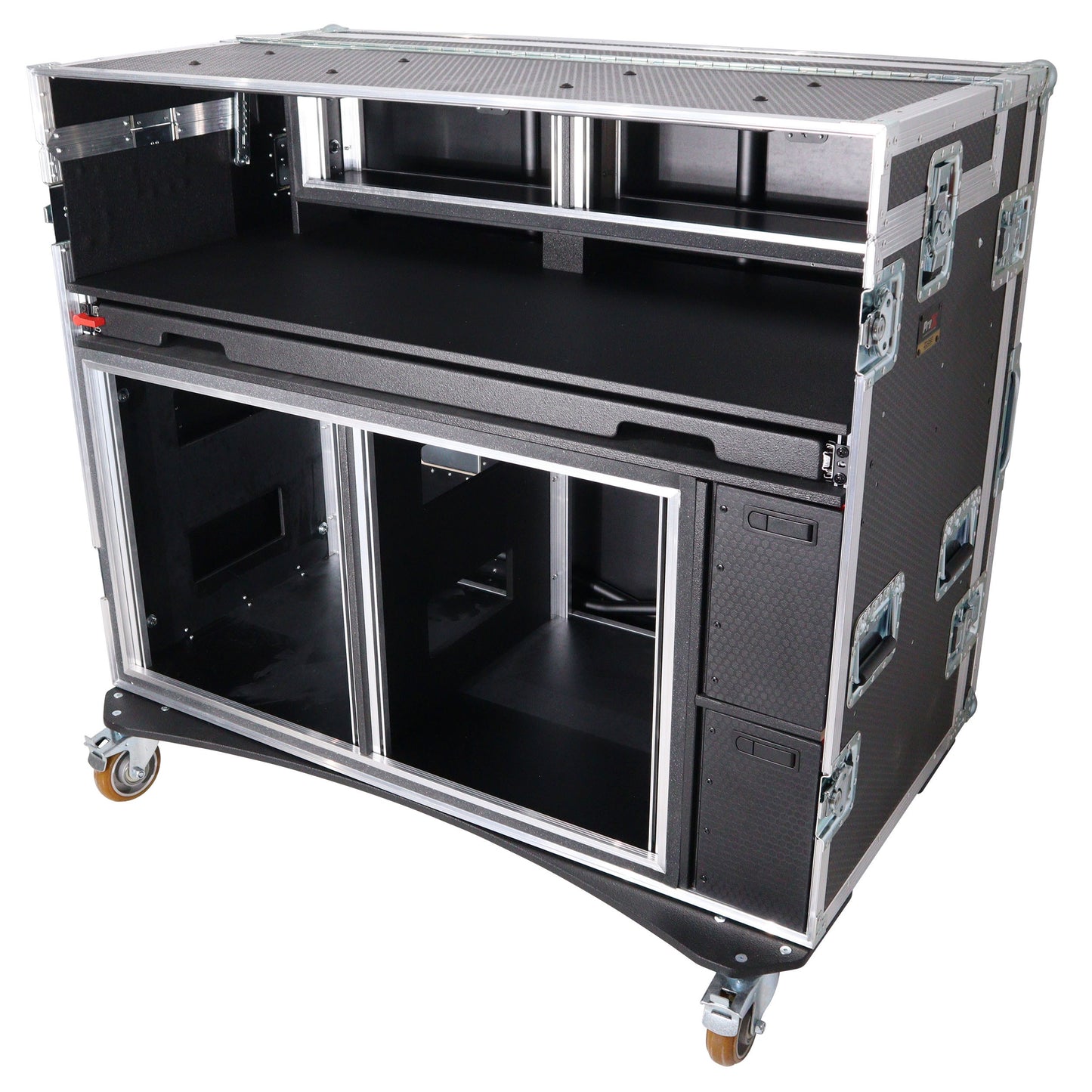 137388_ProX-Mobile-AV-Broadcasting-Workstation-Case-Portable-Rack-Desk-_-2x4U-Top-+-2x12U-Bottom-_-Silver_Black_ALT04sqr