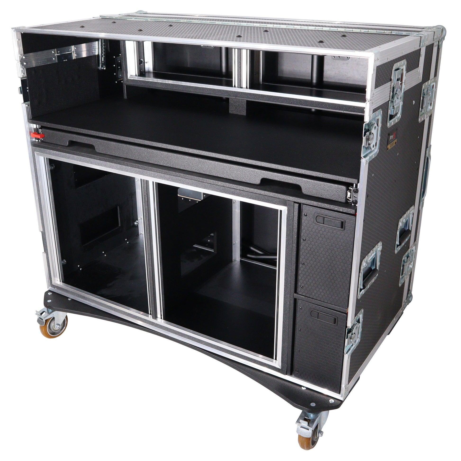 137388_ProX-Mobile-AV-Broadcasting-Workstation-Case-Portable-Rack-Desk-_-2x4U-Top-+-2x12U-Bottom-_-Silver_Black_ALT04sqr