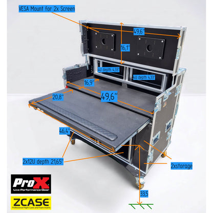 137388_ProX-Mobile-AV-Broadcasting-Workstation-Case-Portable-Rack-Desk-_-2x4U-Top-+-2x12U-Bottom-_-Silver_Black_ALT08sqr