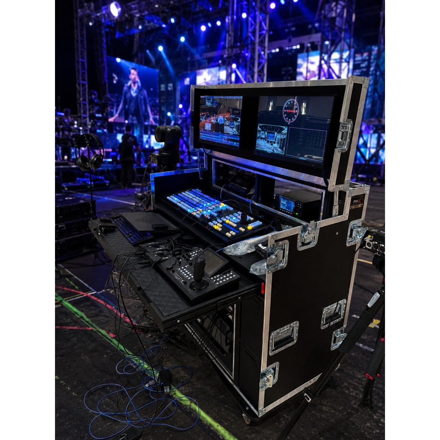 137388_ProX-Mobile-AV-Broadcasting-Workstation-Case-Portable-Rack-Desk-_-2x4U-Top-+-2x12U-Bottom-_-Silver_Black_ALT10sqr
