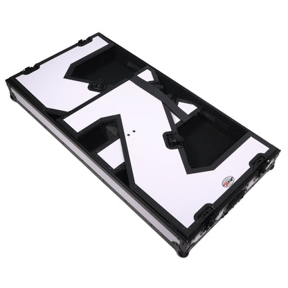 ProX Z-Table Folding DJ Table Mobile DJ Workstation With Wheels | Black/White