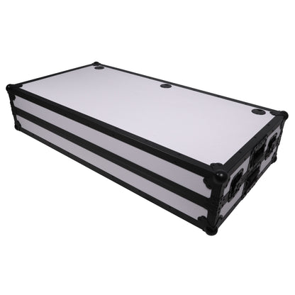 ProX Z-Table Folding DJ Table Mobile DJ Workstation With Wheels | Black/White