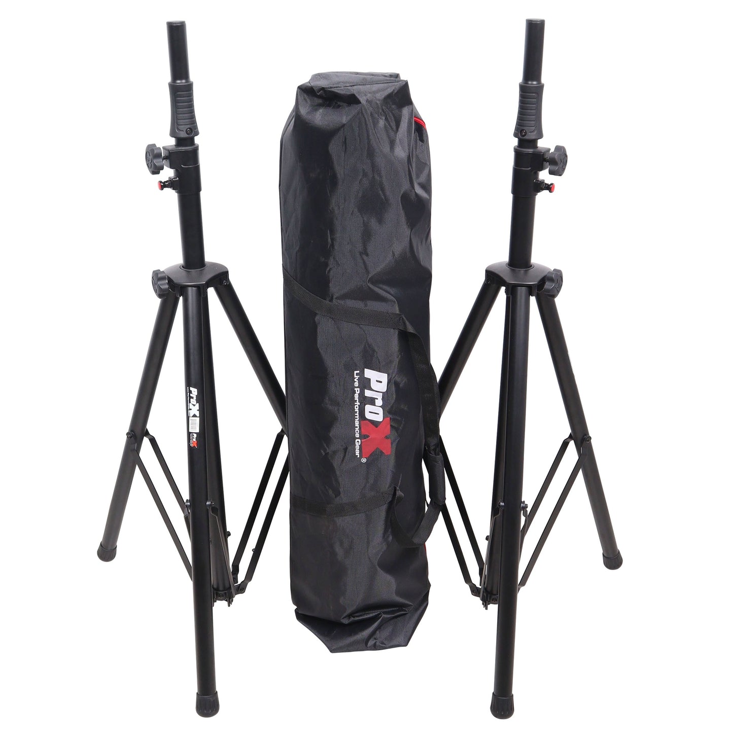 ProX Air-Powered Heavy Duty Speaker Tripod Stand | Set of 2 With Bag | 110 lb | 51"-76"