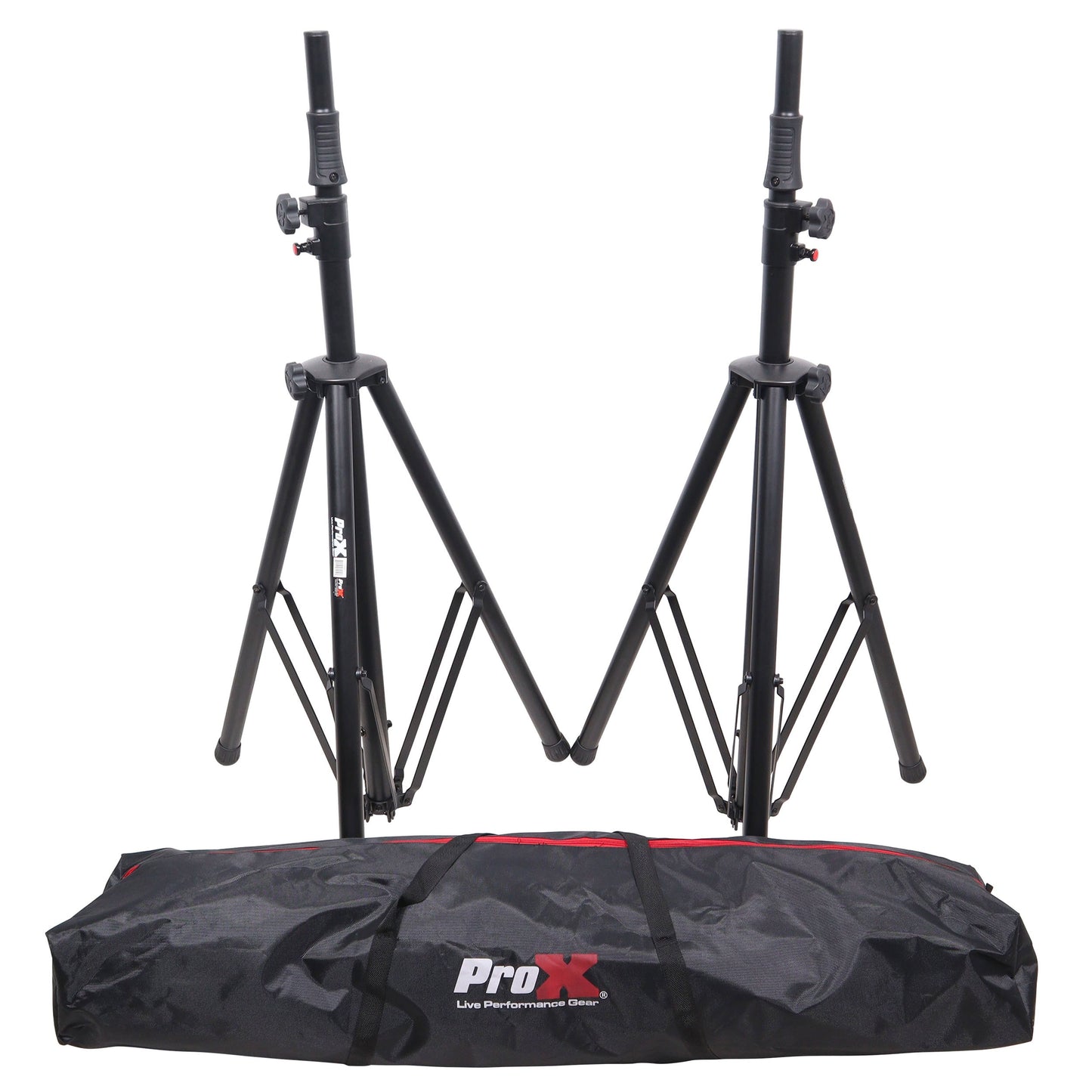 ProX Air-Powered Heavy Duty Speaker Tripod Stand | Set of 2 With Bag | 110 lb | 51"-76"