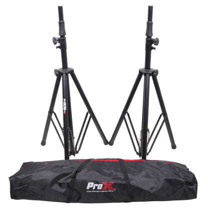 ProX Air-Powered Heavy Duty Speaker Tripod Stand | Set of 2 With Bag | 110 lb | 51"-76"