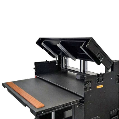 ProX Mobile AV Broadcasting Workstation Case Portable Rack Desk | 2x4U Top + 2x12U Bottom | Black