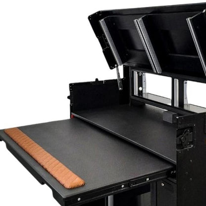 ProX Mobile AV Broadcasting Workstation Case Portable Rack Desk | 2x4U Top + 2x12U Bottom | Black