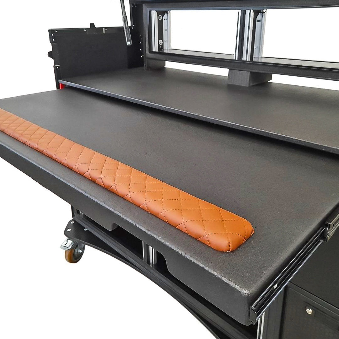 ProX Mobile AV Broadcasting Workstation Case Portable Rack Desk | 2x4U Top + 2x12U Bottom | Black