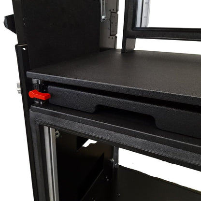 ProX Mobile AV Broadcasting Workstation Case Portable Rack Desk | 2x4U Top + 2x12U Bottom | Black