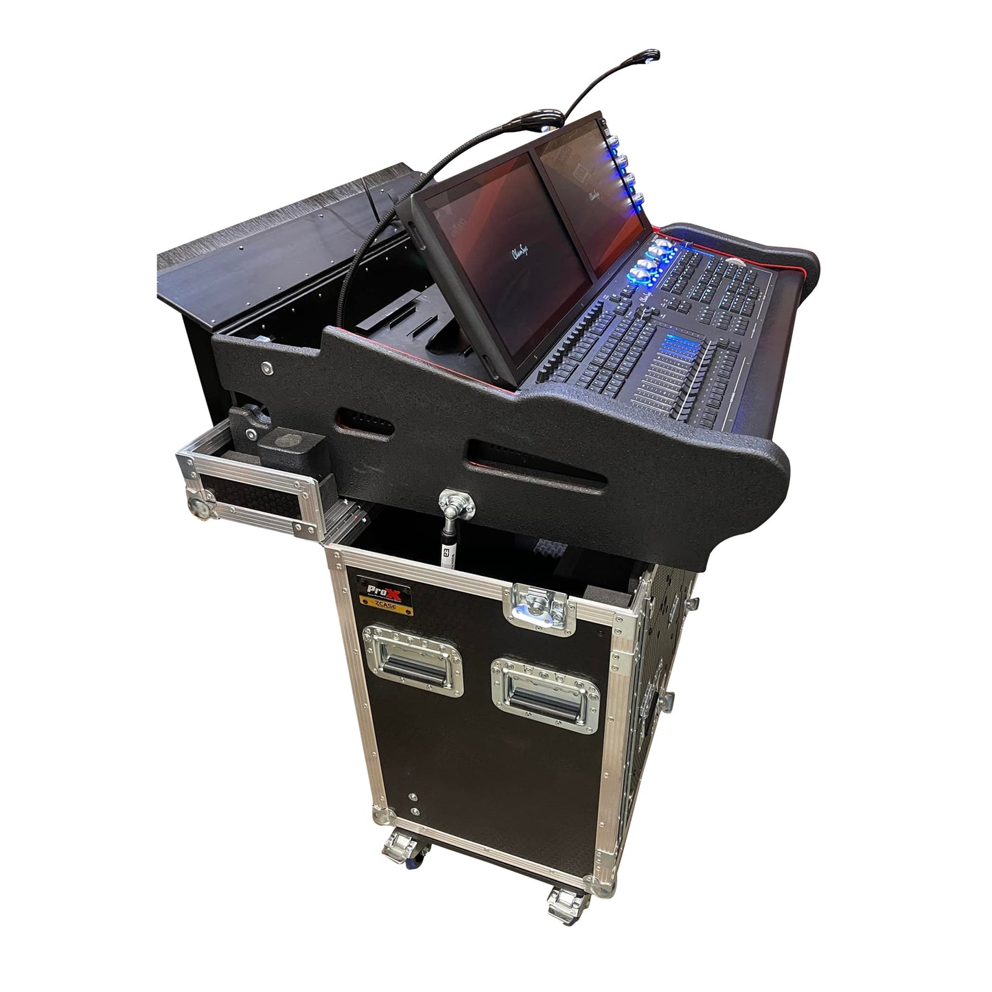 ProX Flip-Ready Hydraulic Console Case For Digital Audio Consoles | ChamSys MagicQ MQ500M | Fixed