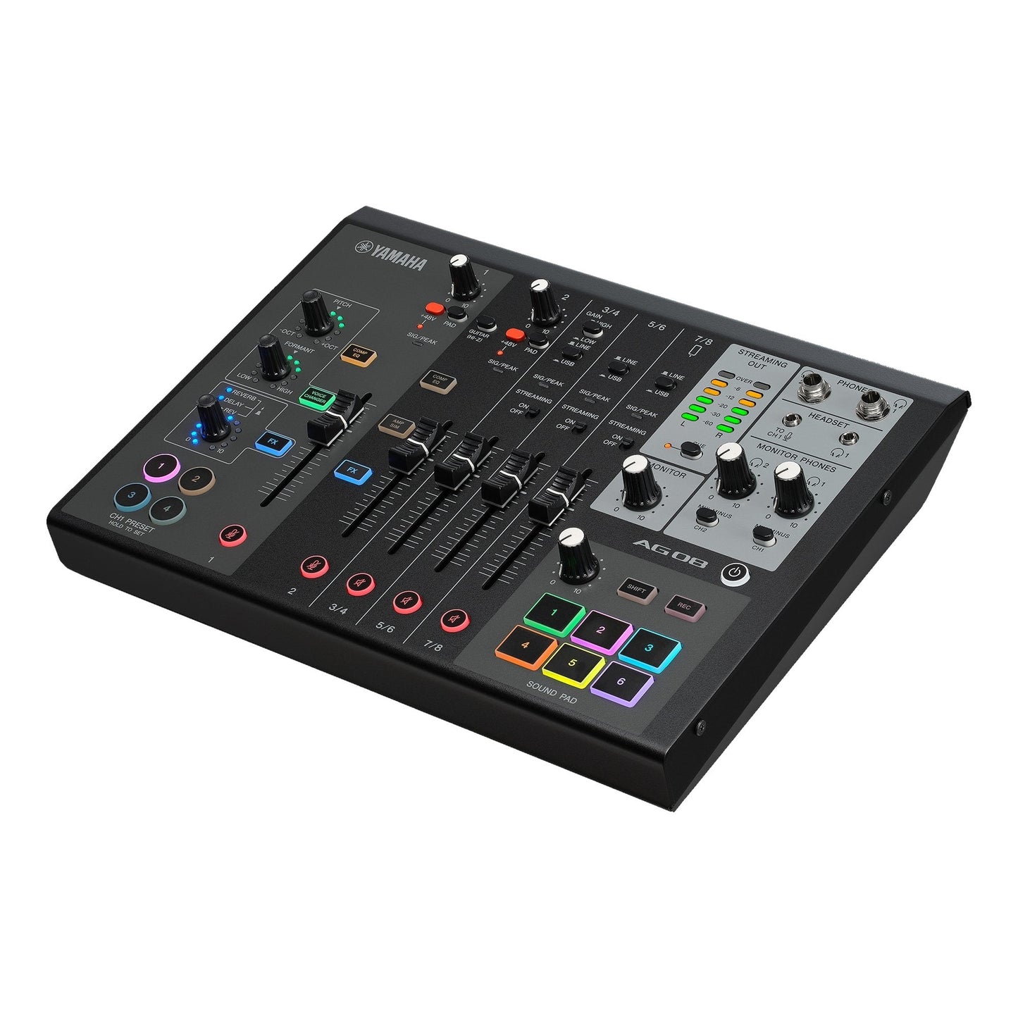 Yamaha AG08 8-Channel Live Streaming Mixer black