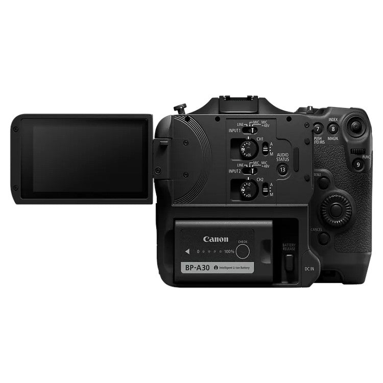 Canon EOS C70 Cinema Camera with 24-105 Lens back with viewer