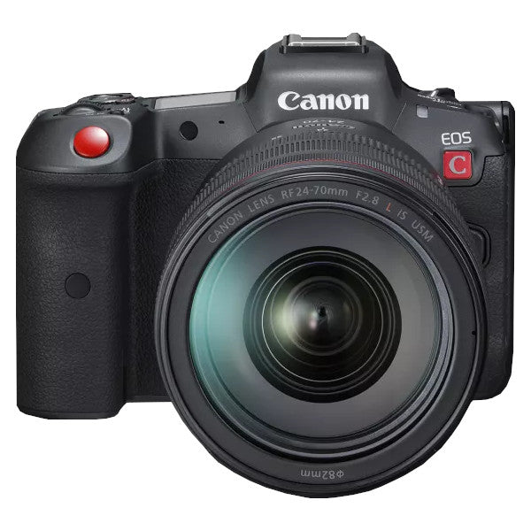 Canon EOS R5 C 8K Cinema Camera with 24-105 Lens front with lens