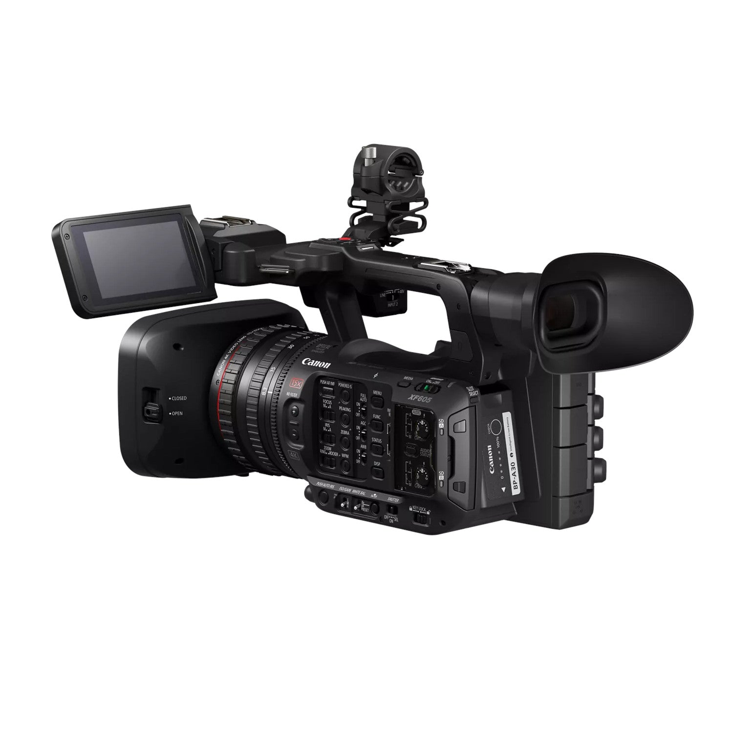Canon XF605 Professional 4K UHD Camcorder back left