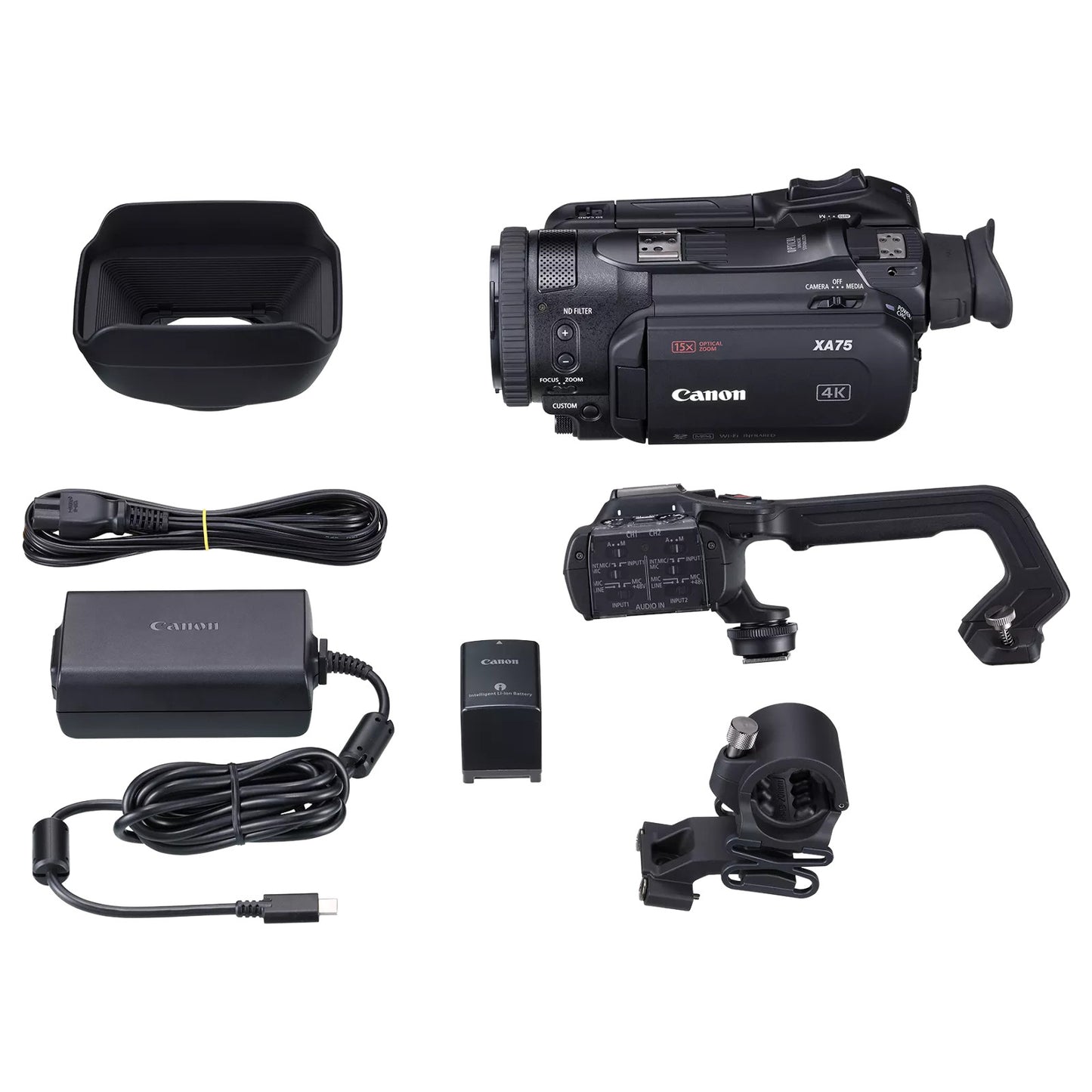 Canon XA75 Professional 4K UHD Camcorder components