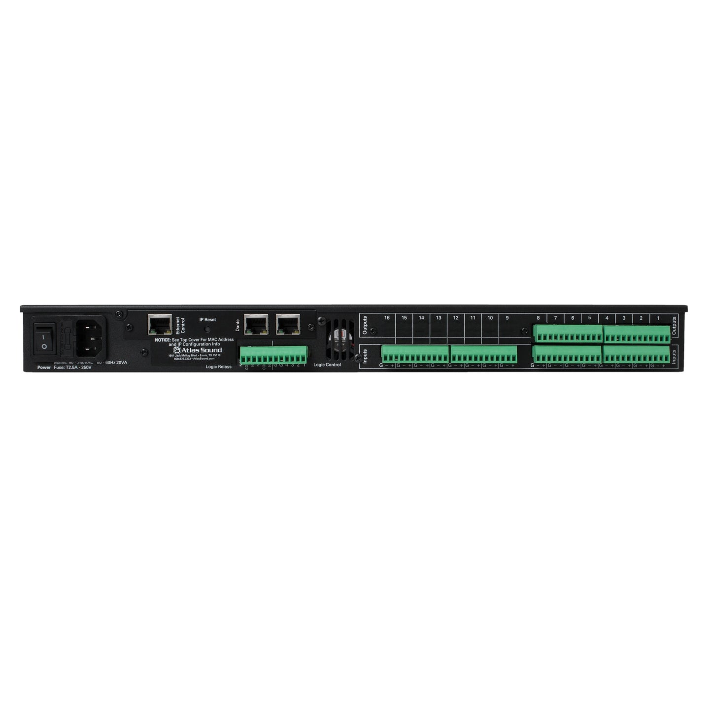AtlasIED BlueBridge Networkable DSP Device With TCP/IP Control | Acoustic Echo Cancellation | 16 Input x 8 Output