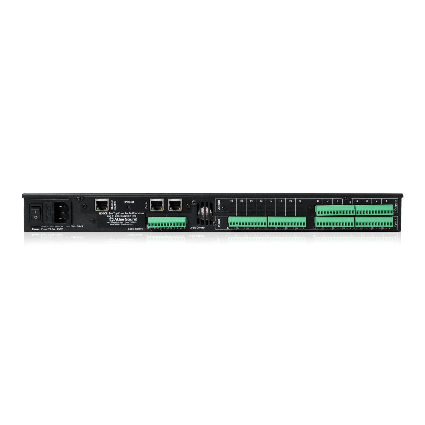 AtlasIED BlueBridge Networkable DSP Device With TCP/IP Control | Dante | 16 Input x 8 Output