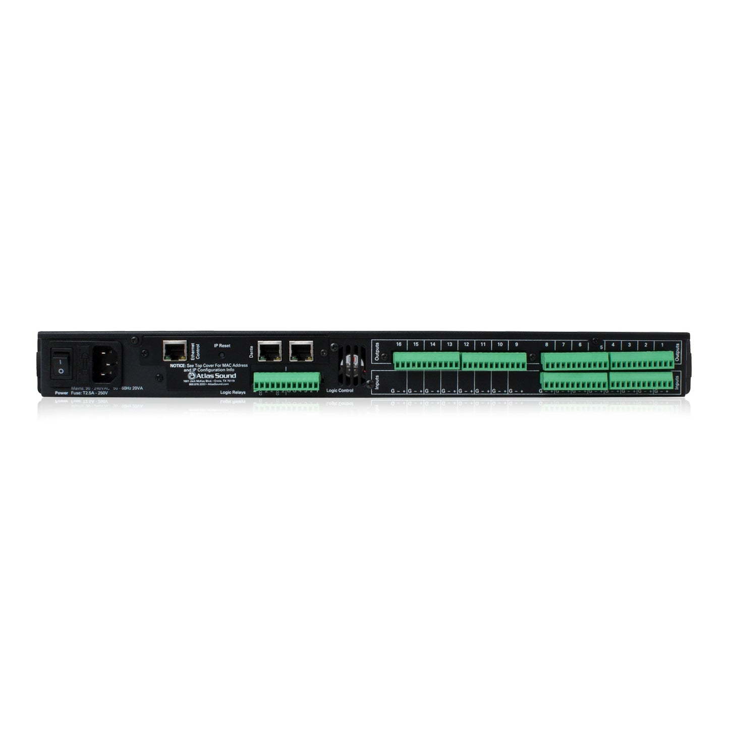 AtlasIED BlueBridge Networkable DSP Device With TCP/IP Control | Dante | 8 Input x 16 Output