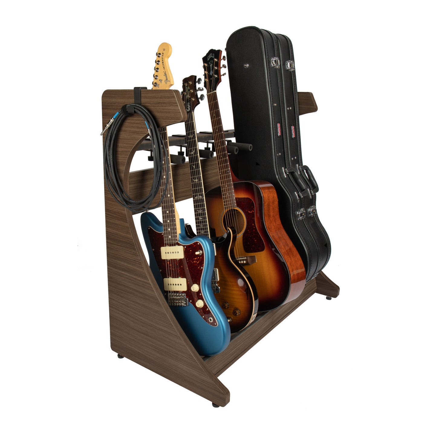 Gator GFW-ELITEGTR5RK-BRN Elite Five Electric/Acoustic Guitar Rack | Brown