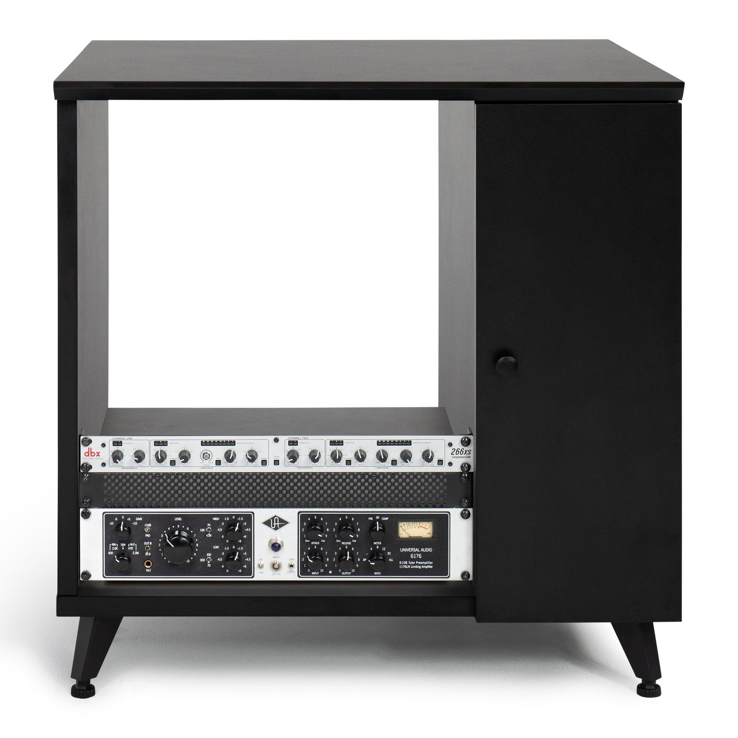 Gator GFW-ELITESIDECAR-BLK Elite Series Dark Walnut Sidecar Rack Cabinet | Black