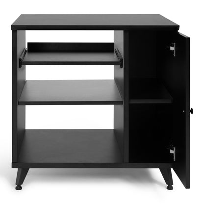Gator GFW-ELITESIDECAR-BLK Elite Series Dark Walnut Sidecar Rack Cabinet | Black