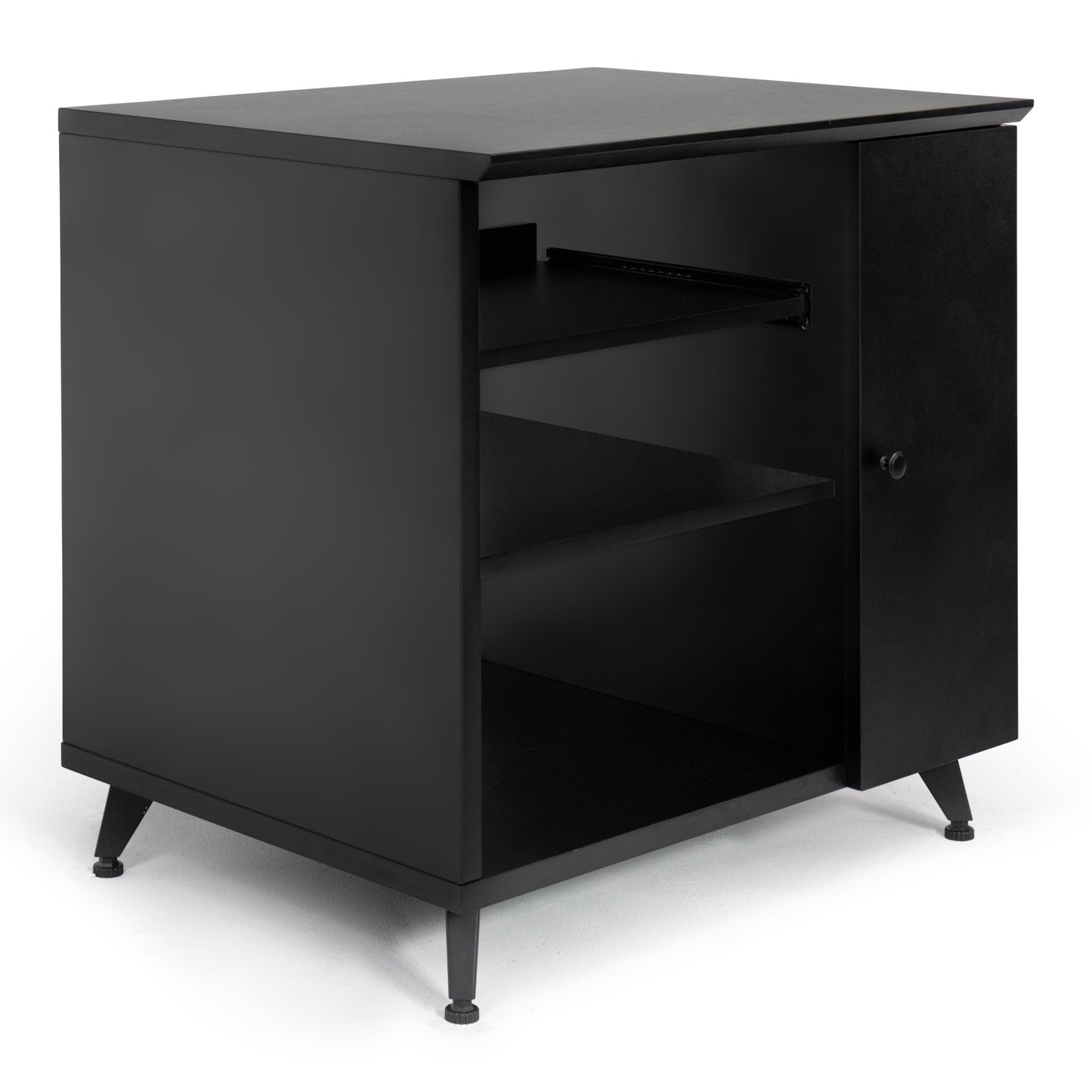 Gator GFW-ELITESIDECAR-BLK Elite Series Dark Walnut Sidecar Rack Cabinet | Black
