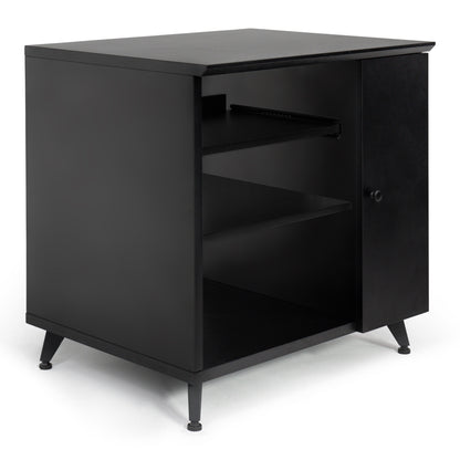 Gator GFW-ELITESIDECAR-BLK Elite Series Dark Walnut Sidecar Rack Cabinet | Black