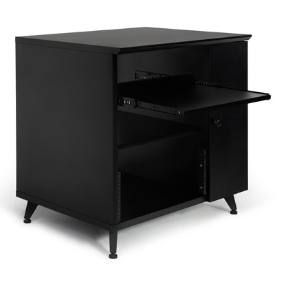 Gator GFW-ELITESIDECAR-BLK Elite Series Dark Walnut Sidecar Rack Cabinet | Black